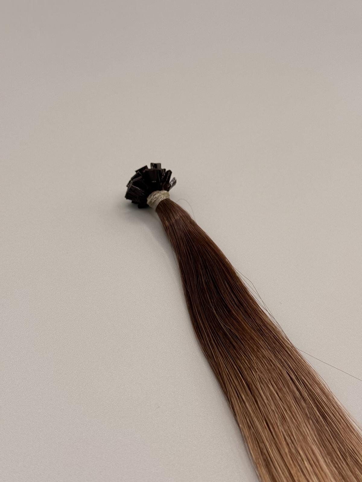 Bonding Extensions Dunkelblond-Light und Hellblond-Natur 50 cm aus 100 % Remy-Echthaar