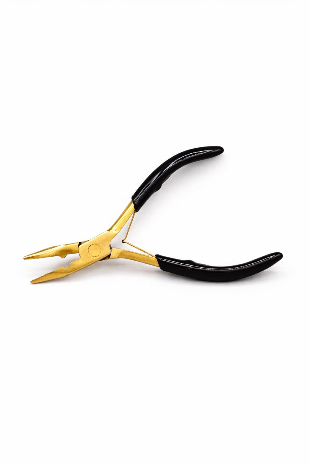 Hochwertige Extensions-Zange aus Edelstahl in Schwarz und Gold für Microringe und Nanoringe – Rovia Hair