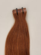 Tape In Extensions Dunkelblond mit flacher Klebeverbindung für unsichtbare Haarverlängerung