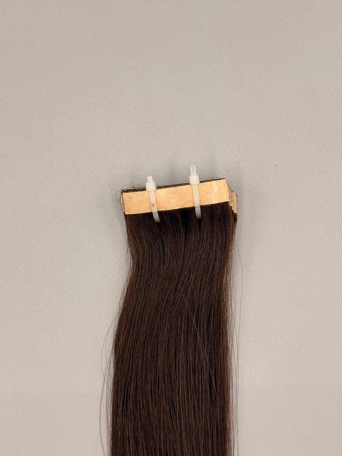 Tape In Extensions Mittelbraun 60 cm aus 100 % Remy-Echthaar, ROVIA Hair Basel