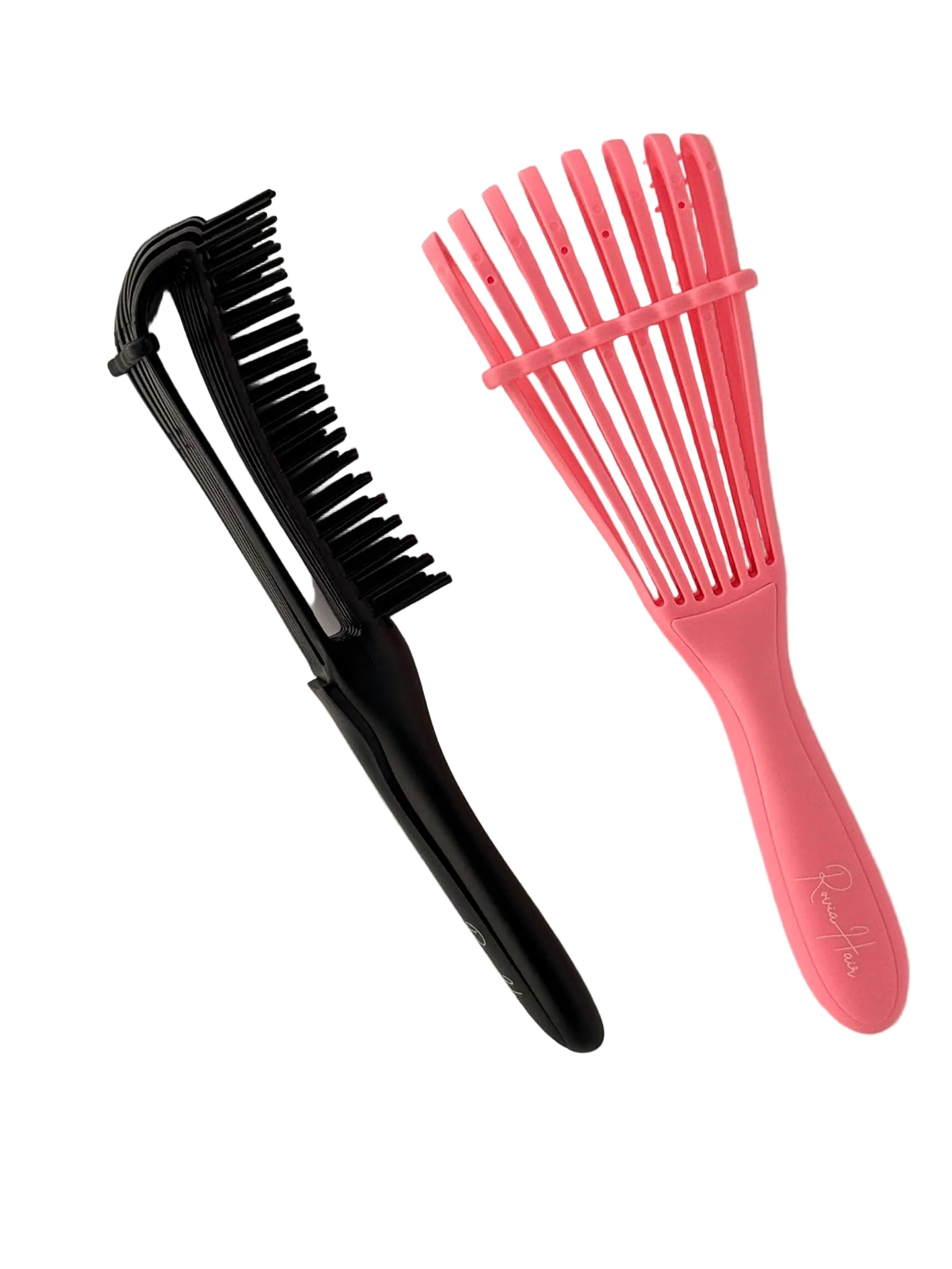 Professionelle Haarbürste für Tapes, Tressen und Bondings in Schwarz und Pink im Detail – Rovia Hair