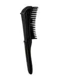Frontalansicht der antistatischen Entwirrbürste für Haarverlängerungen in Schwarz – Rovia Hair