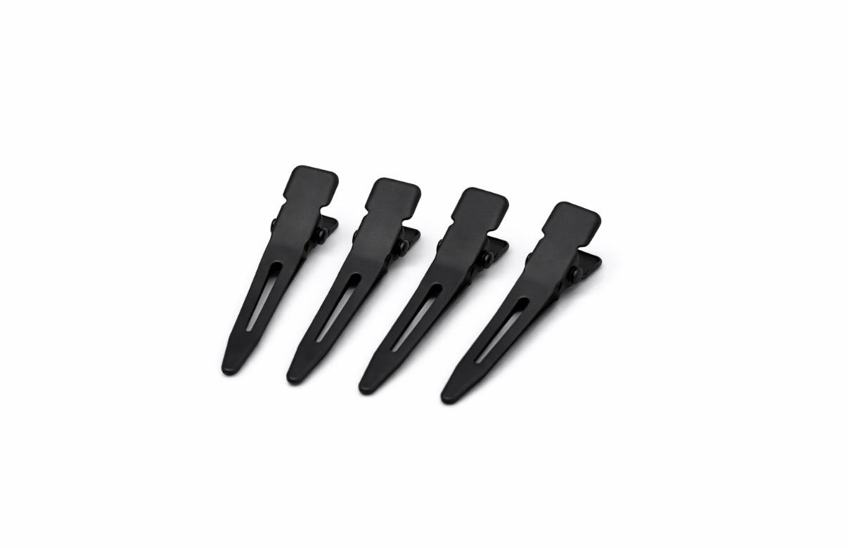 Kleine Friseur-Abteilklammern im 4er-Set für sauberes Arbeiten bei Extensions – Rovia Hair Zubehör