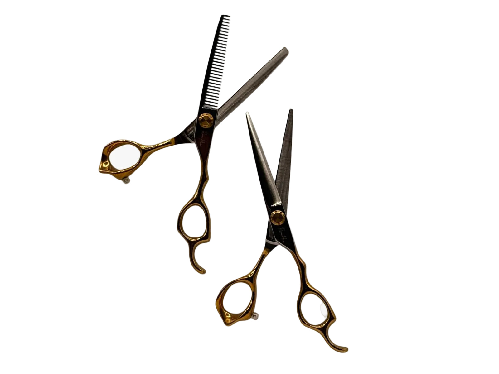 Professionelle Haarschneideschere mit Fingerhaken zum präzisen Anpassen von Echthaar Extensions – Rovia Hair